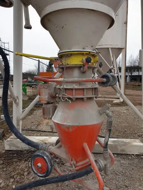 Concrete mixing system on the construction site