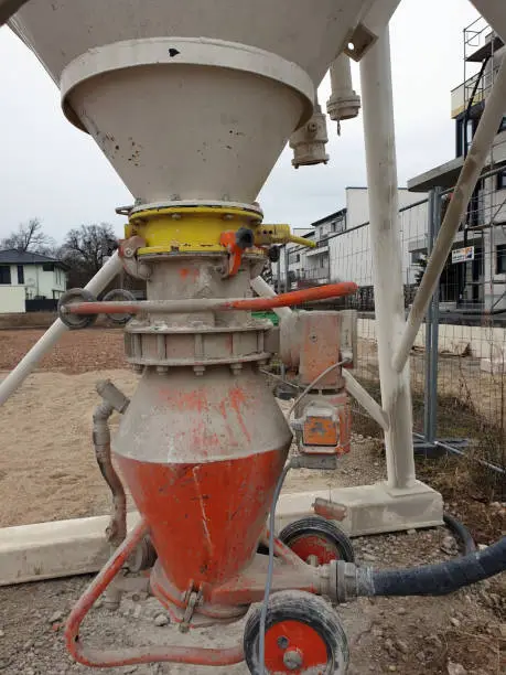 Concrete mixing system on the construction site