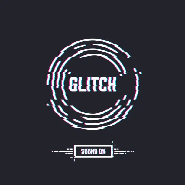 Vector illustration of Glitch circle illustration
