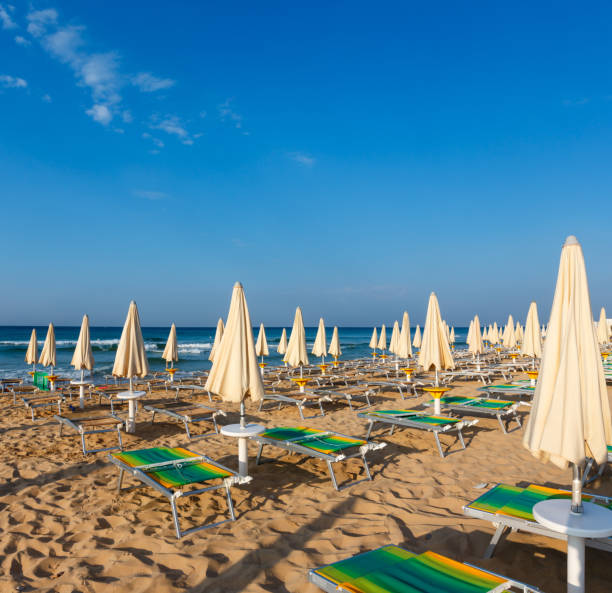 istock Morning paradise white sandy beach, Puglia, Italy 1128915492