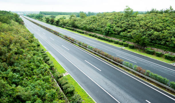 istock Car driving on the highway 1128916288