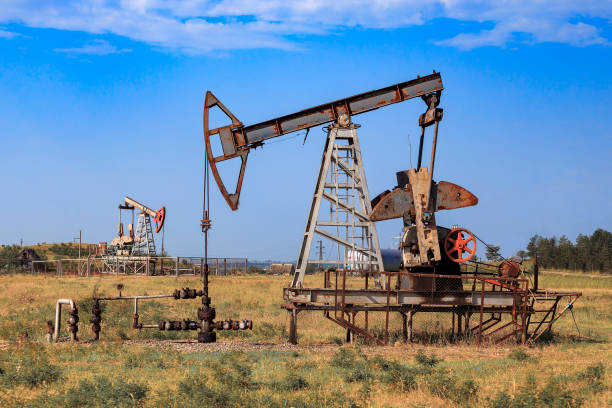 istock Oil pump. Oil industry equipment. 1128917851