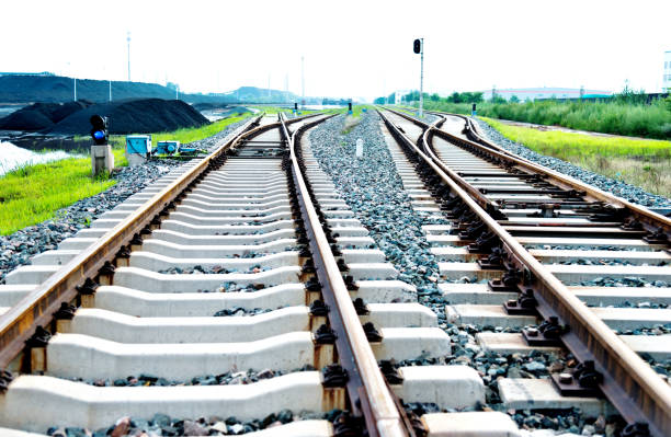 istock Railway next to the coal mine 1128918118