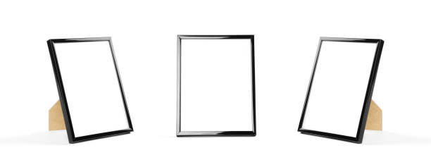 istock Black photo frame. Close up. Isolated on white background 1128919726