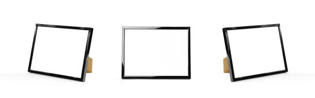 istock Black photo frame. Close up. Isolated on white background 1128919738