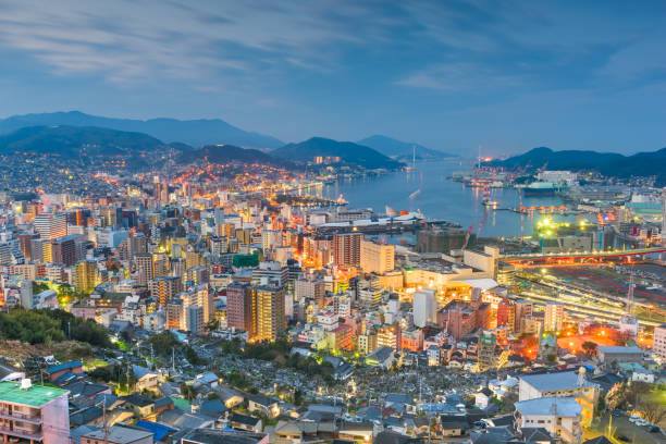 istock Nagasaki, Japan downtown skyline over the bay 1128920663