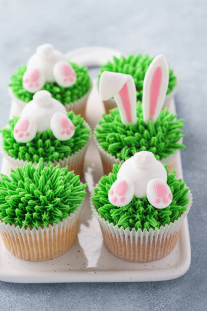 istock Set of various Easter cupcakes decorated for kids. 1128920951