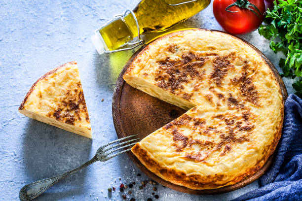 istock Spanish tortilla or spanish omelet shot from above 1128923199