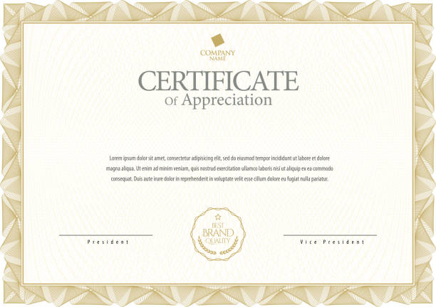 Certificate template. Diploma of modern design or gift certificate. Certificate template. Diploma of modern design or gift certificate. Vector illustration. award certificate stock illustrations