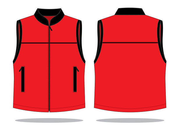 illustrations, cliparts, dessins animés et icônes de gilet design vectoriel - red vest