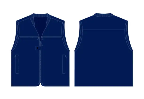 Vector illustration of Navy Blue Vest for Template Vector