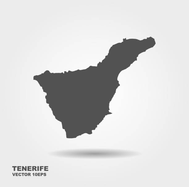 Vector map Tenerife. Isolated vector Illustration. Flat vector icon with shadow Vector map Tenerife. Isolated vector Illustration. Flat vector icon with shadow tenerife stock illustrations