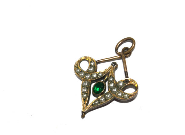 istock Antique Vintage Jewellery on White Background 1128928151