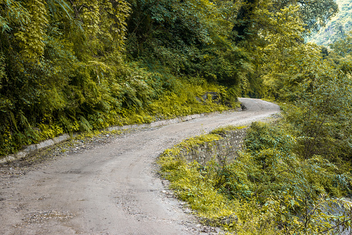 Photo of Empty Curvy Road in Mountain - Himachal, India