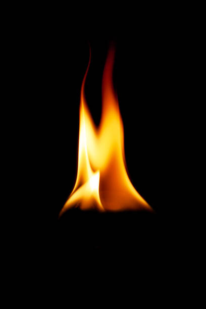 Fire flames abstract on black background. stock photo