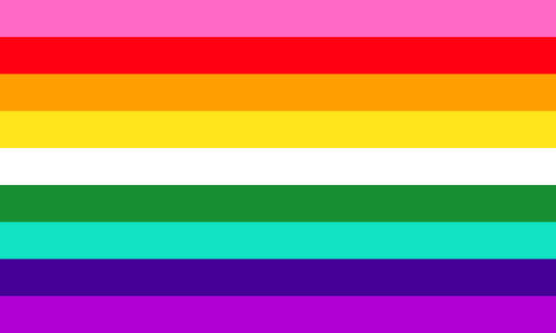 istock Modern 9 stripe LGBT pride rainbow flag - wich was revealed on 2018 1128936386