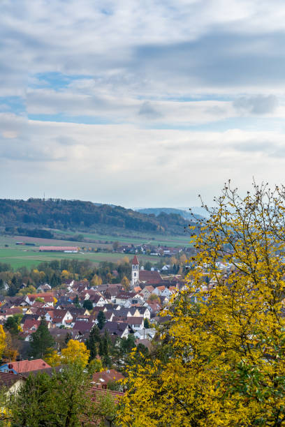 istock Germany, German village rudersberg in pretty autumn light 1128939328