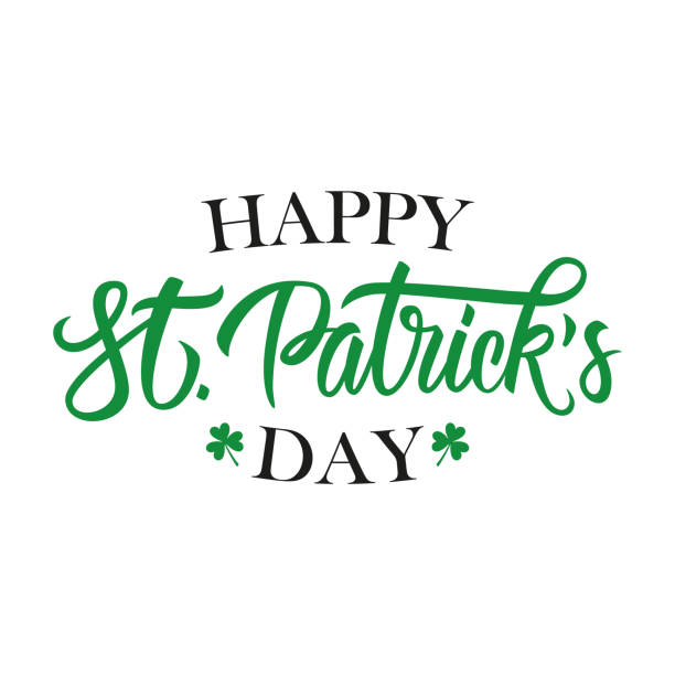 Happy St. Patrick's Day handwritten lettering. Template for greeting cards and invitations. Happy St. Patrick's Day handwritten lettering. Template for greeting cards and invitations. Vector illustration. st stock illustrations