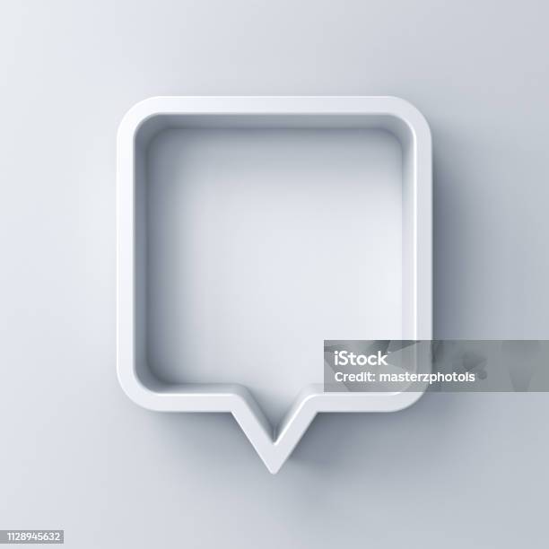 Bubble3d Rede Oder Leere Weiße Abgerundete Quadratische Chat Pin Mit Schatten Isoliert Auf Weißem Hintergrund 3drendering Stockfoto und mehr Bilder von Dreidimensional