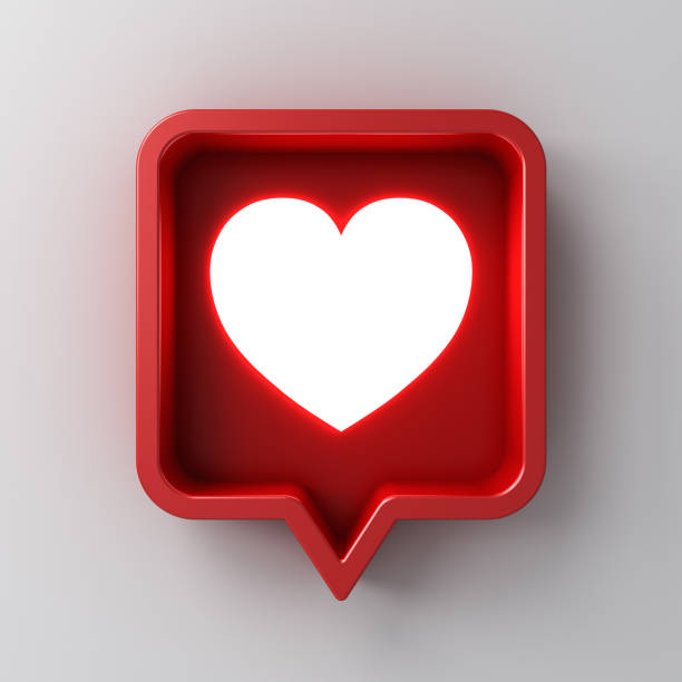 istock 3d social media notification light like heart icon in red rounded square pin isolated on white wall background with shadow 3D rendering 1128945654