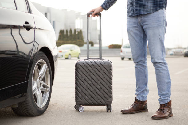 istock Car rental on an airport parking 1128946506