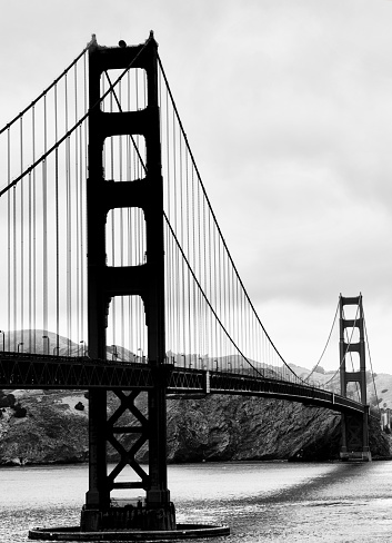 Golden Gate Bridge, San Francisco. Black And White