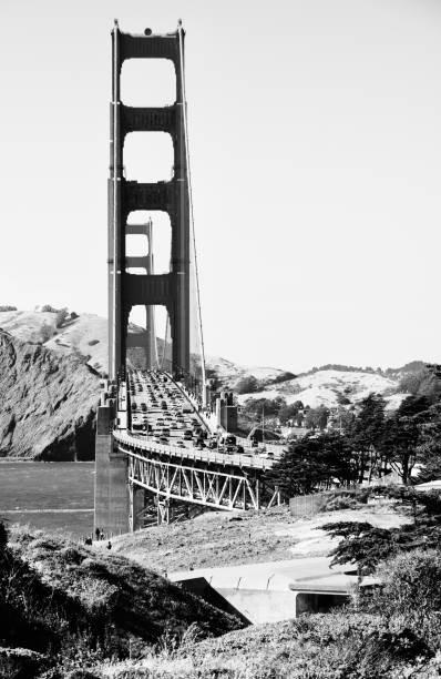 istock Golden Gate Bridge, San Francisco. Black And White. 1128947364