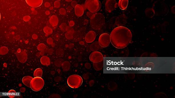 Blood Cells Bacteria And Virus Traveling Through A Vein Bubble Air Particle In The Water Science Biology Blood Cell And Virus Concept Stock Photo - Download Image Now