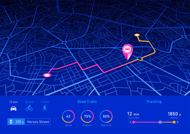 都市地図ナビゲーション - map global positioning system cartography city map点のイラスト素材／クリップアート素材／マンガ素材／アイコン素材