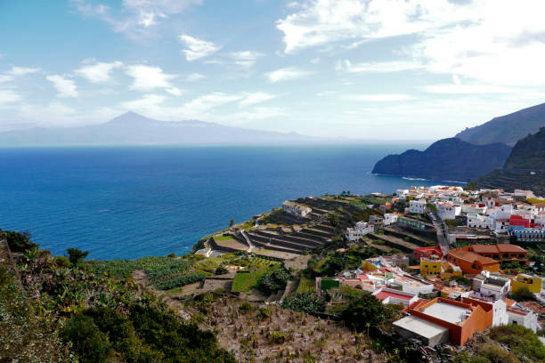 Tenerife and Teide as seen from Agulo, La Gomera, Canary Islands, Spain Tenerife and Teide as seen from Agulo, La Gomera, Canary Islands, Spain agulo stock pictures, royalty-free photos & images
