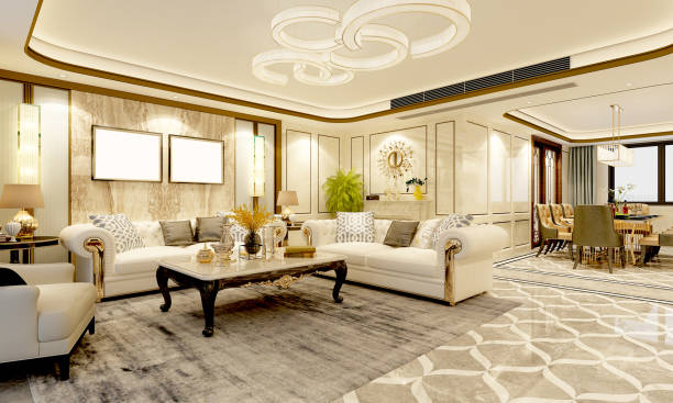 istock 3D Render of Modern Living room 1128959148