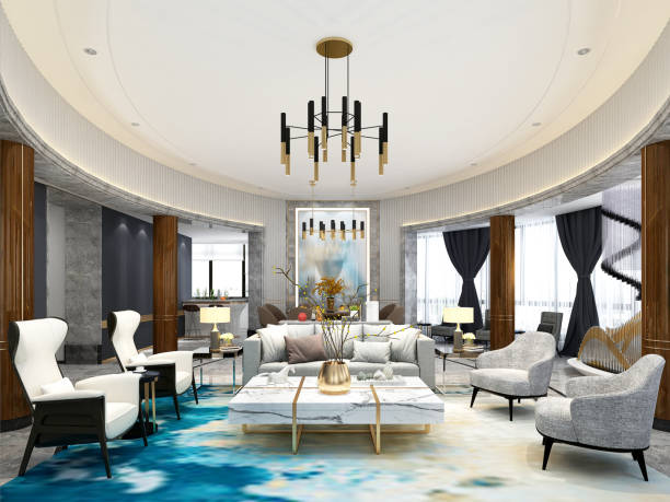 istock 3D Render of Modern Living room 1128959418
