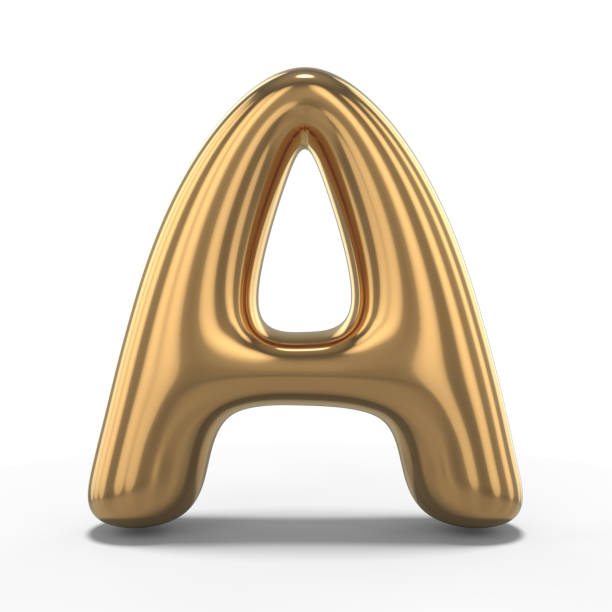 istock Letter A made of inflatable balloon isolated on white background. 3D 1128962475