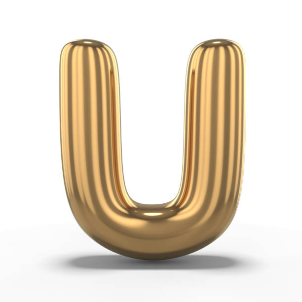 istock Letter U made of inflatable balloon isolated on white background. 3D 1128962511