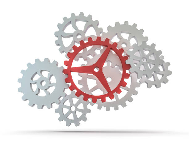 istock A cluster of interlocking metal gears. 3D 1128965938