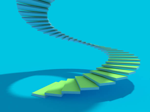 istock Rising arrow on staircase, increasing business. 3D 1128965978