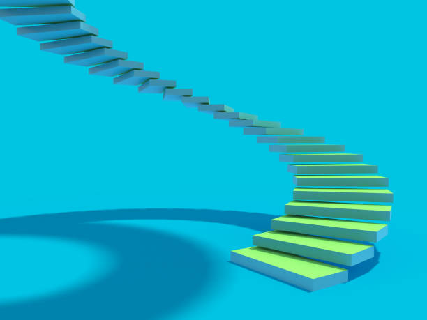 istock Rising arrow on staircase, increasing business. 3D 1128965985