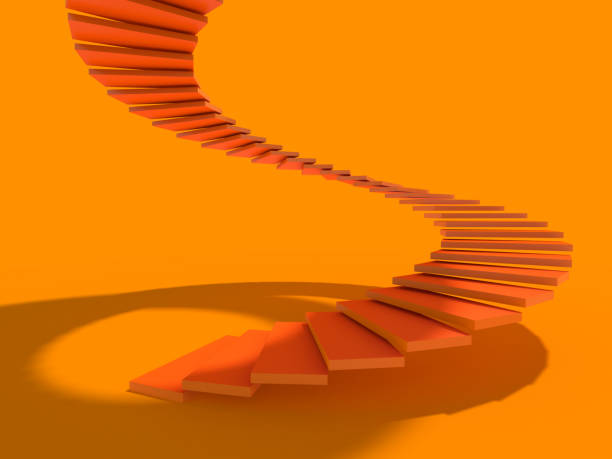 istock Rising arrow on staircase, increasing business. 3D 1128965990