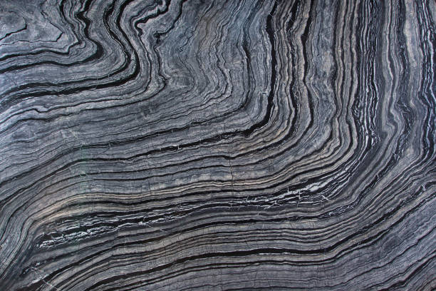 istock Natural marble is a gray stone with dark stripes called Silver Wave 1128971224