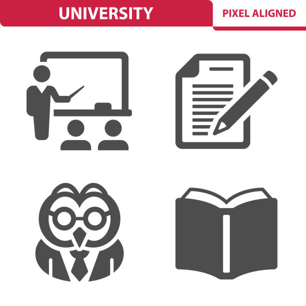 University Icons Professional, pixel perfect icons, EPS 10 format. classroom icons stock illustrations