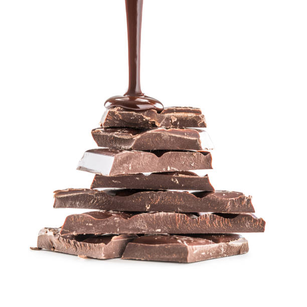 istock Dark or milk chocolate isolated on white background 1128972720