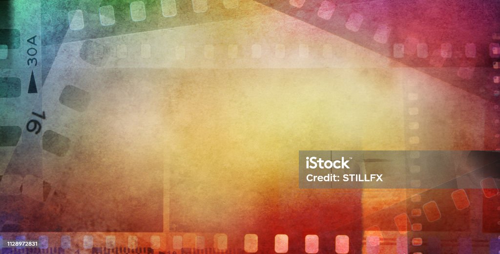 Colorful film frames Colorful film negative frames background Movie Stock Photo