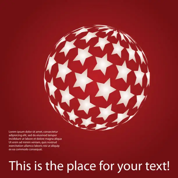 Vector illustration of Abstract Red Patterned Globe Design Layout