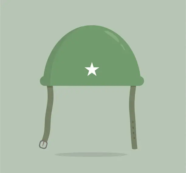 Vector illustration of Soldier helmet flat design