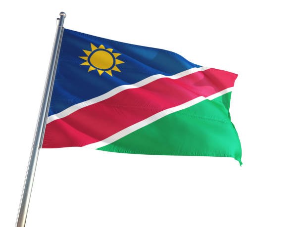 istock Namibia National Flag waving in the wind, isolated white background. High Definition 1128977375