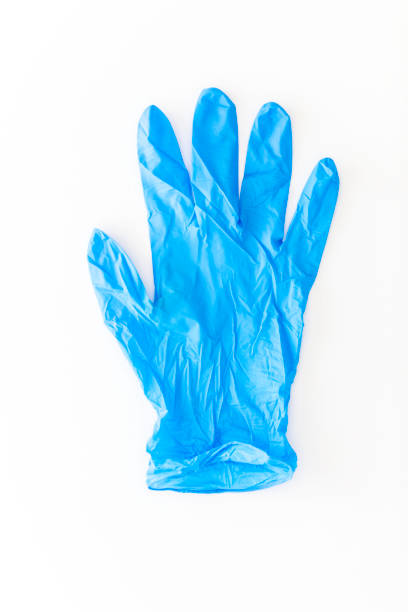 Blue Latex Doctor Medical Gloves stock photo
