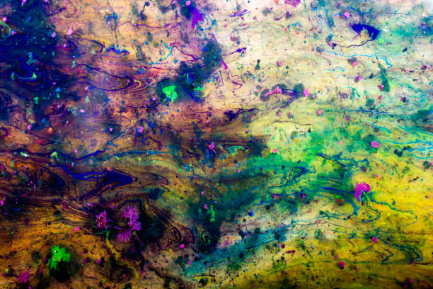 istock Abstract grunge art background texture with colorful paint splashes 1128983919