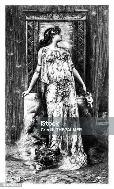 Actress Sarah Bernhardt Engraving 1894 Stock Illustration - Download Image Now - Illustration, Sarah Bernhardt, 19th Century