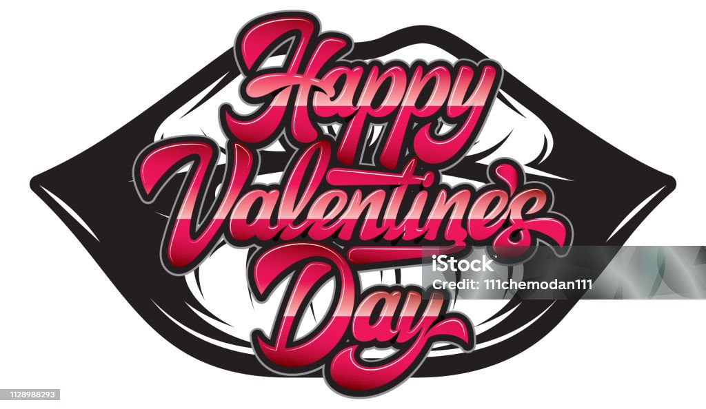 Calligraphic stylish vector inscription Happy Valentines Day. Advertisement stock vector