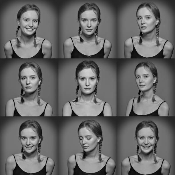 istock Serie of Emotional woman's faces. 1128988345